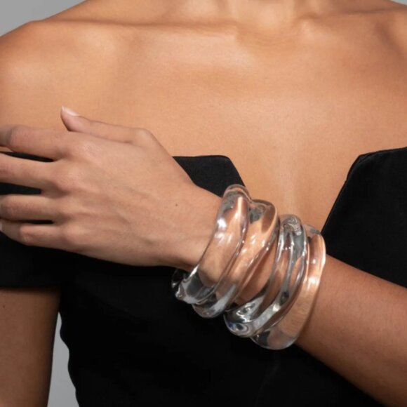 Alexis Bittar-Liquid Lucite Wave Bangle Bracelet-Size S/M-Brand New!! - Picture 3 of 7